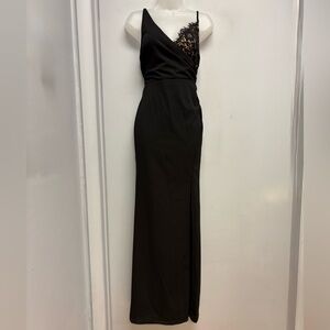 Lulus Black Lace Insert Maxi Dress – Size Small – NWT